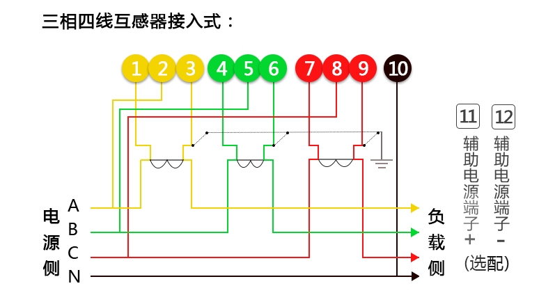 威勝DTSD341-9A三相智能電表接線圖